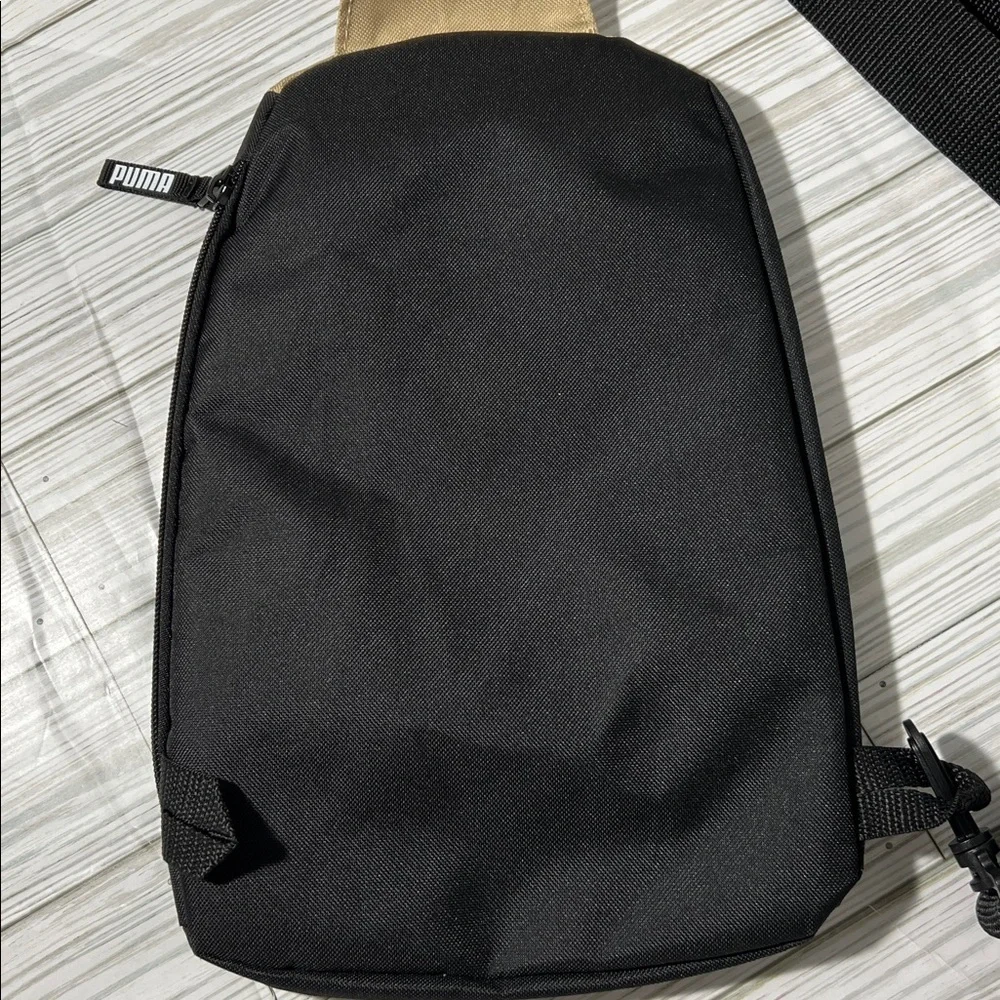 Puma Sidewall Strap Pack‎ Sling Bag Crossbody small messenger bag Black tan OS